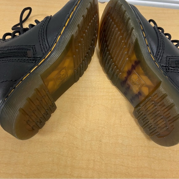 Dr. Martens Black Kids Boots Leather Goth Grunge - Picture 8 of 10